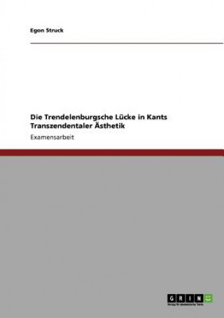 Kniha Trendelenburgsche Lucke in Kants Transzendentaler AEsthetik Egon Struck