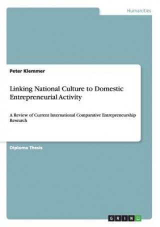 Kniha Linking National Culture to Domestic Entrepreneurial Activity Peter Klemmer