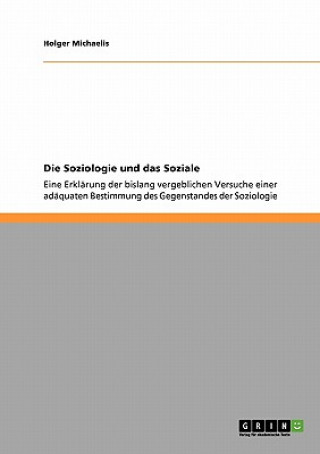 Könyv Soziologie und das Soziale Holger Michaelis