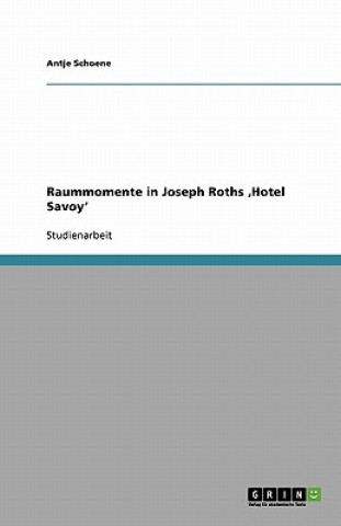 Kniha Raummomente in Joseph Roths 'Hotel Savoy' Antje Schoene