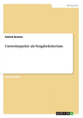 Libro Umweltaspekte als Vergabekriterium Patrick Bremer