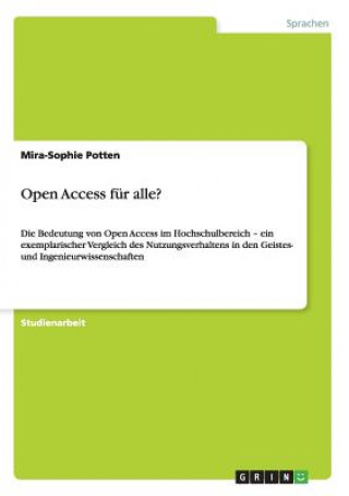 Kniha Open Access für alle? Mira-Sophie Potten