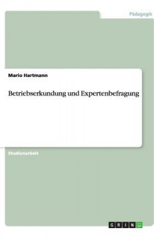 Könyv Betriebserkundung und Expertenbefragung Mario Hartmann