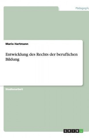 Kniha Entwicklung des Rechts der beruflichen Bildung Mario Hartmann