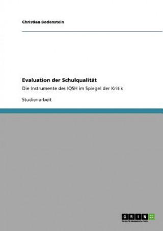 Knjiga Evaluation der Schulqualitat Christian Bodenstein