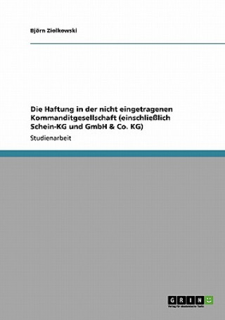 Kniha Haftung in der nicht eingetragenen Kommanditgesellschaft (einschliesslich Schein-KG und GmbH & Co. KG) Björn Ziolkowski