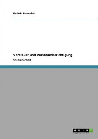 Kniha Vorsteuer und Vorsteuerberichtigung Kathrin Rienecker