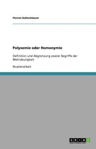 Książka Polysemie oder Homonymie Florian Kaltenhauser