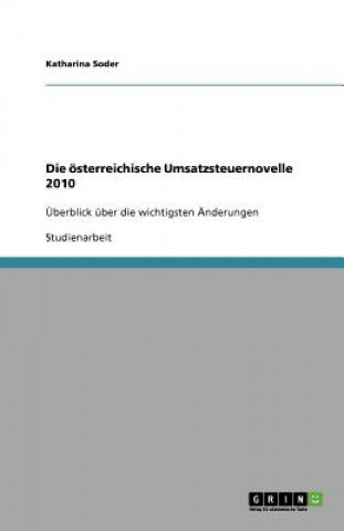 Kniha sterreichische Umsatzsteuernovelle 2010 Katharina Soder