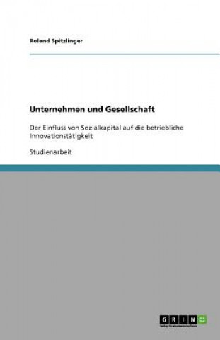 Könyv Unternehmen und Gesellschaft Roland Spitzlinger