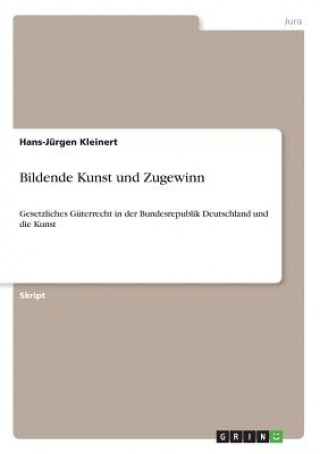 Książka Bildende Kunst und Zugewinn Hans-Jürgen Kleinert