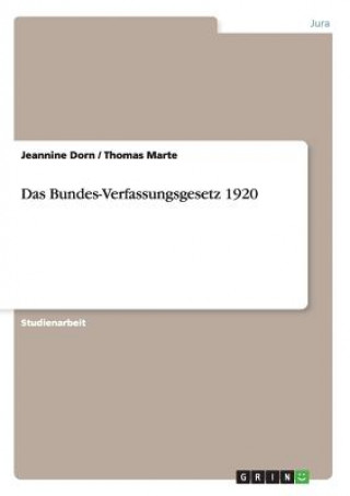 Könyv Bundes-Verfassungsgesetz 1920 Jeannine Dorn