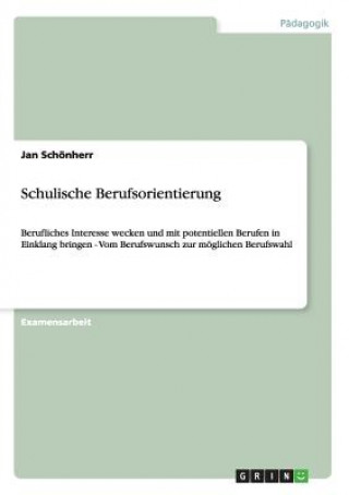 Kniha Schulische Berufsorientierung Jan Schönherr
