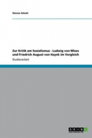 Könyv Zur Kritik am Sozialismus - Ludwig von Mises und Friedrich August von Hayek im Vergleich Steven Schott