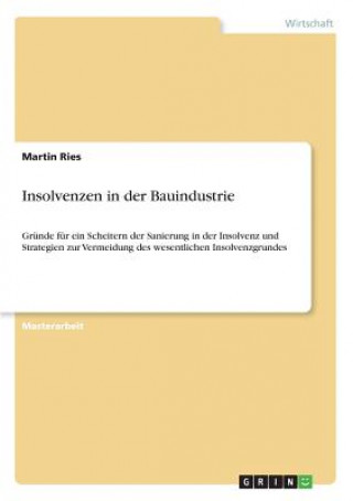 Kniha Insolvenzen in der Bauindustrie Martin Ries