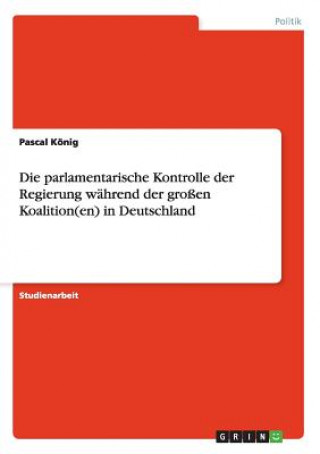 Könyv parlamentarische Kontrolle der Regierung wahrend der grossen Koalition(en) in Deutschland Pascal König