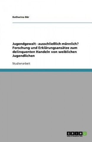 Книга Jugendgewalt - ausschliesslich mannlich? Forschung und Erklarungsansatze zum delinquenten Handeln von weiblichen Jugendlichen Katharina Bär