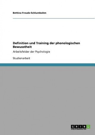 Kniha Definition und Training der phonologischen Bewusstheit Bettina Freude-Schlumbohm