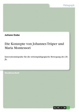 Libro Die Konzepte von Johannes Trüper und Maria Montessori Juliane Dube