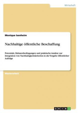 Kniha Nachhaltige oeffentliche Beschaffung Monique Isenheim