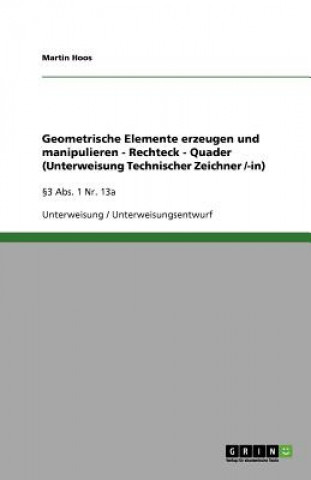 Carte Geometrische Elemente erzeugen und manipulieren - Rechteck - Quader (Unterweisung Technischer Zeichner /-in) Martin Hoos