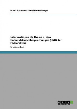 Livre Interventionen als Thema in den Unterrichtsnachbesprechungen (UNB) der Fachpraktika Bruno Schnetzer