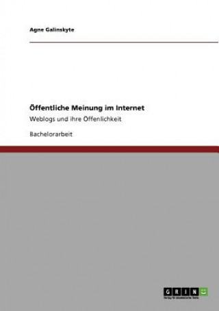 Knjiga OEffentliche Meinung im Internet Agne Galinskyte