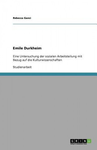 Kniha Emile Durkheim Rebecca Ganci