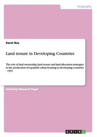 Kniha Land tenure in Developing Countries Karel Bos