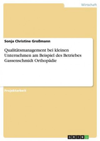 Kniha Qualitatsmanagement bei kleinen Unternehmen am Beispiel des Betriebes Gassenschmidt Orthopadie Sonja Christine Großmann