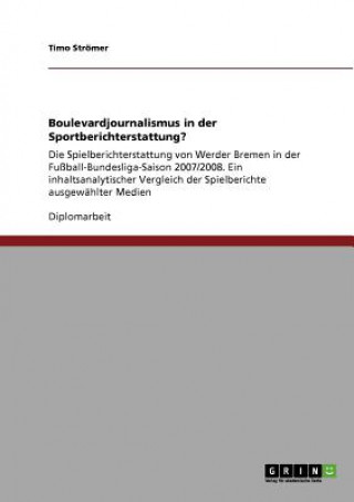 Książka Boulevardjournalismus in der Sportberichterstattung? Timo Strömer