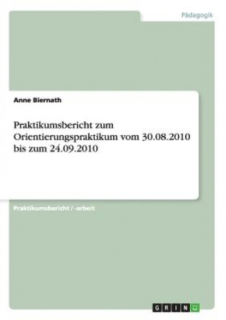 Książka Praktikumsbericht zum Orientierungspraktikum vom 30.08.2010 bis zum 24.09.2010 Anne Biernath