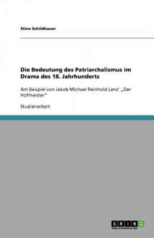 Könyv Bedeutung des Patriarchalismus im Drama des 18. Jahrhunderts Stine Schildhauer