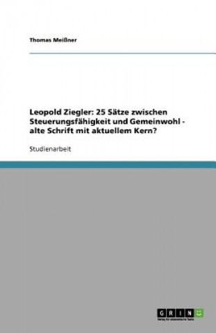 Kniha Leopold Ziegler Thomas Meißner