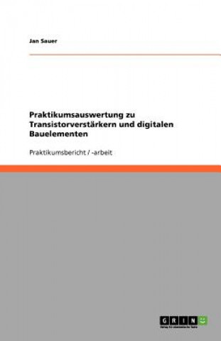 Könyv Praktikumsauswertung zu Transistorverstarkern und digitalen Bauelementen Jan Sauer