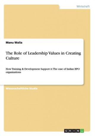 Könyv Role of Leadership Values in Creating Culture Manu Walia