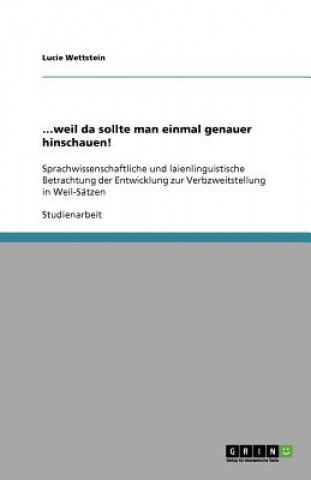 Βιβλίο ...weil da sollte man einmal genauer hinschauen! Lucie Wettstein