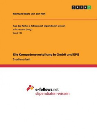 Könyv Kompetenzverteilung in GmbH und EPG Reimund M. von der Höh