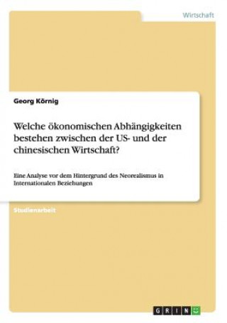 Livre Welche oekonomischen Abhangigkeiten bestehen zwischen der US- und der chinesischen Wirtschaft? Georg Körnig