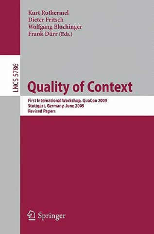 Könyv Quality of Context Kurt Rothermel