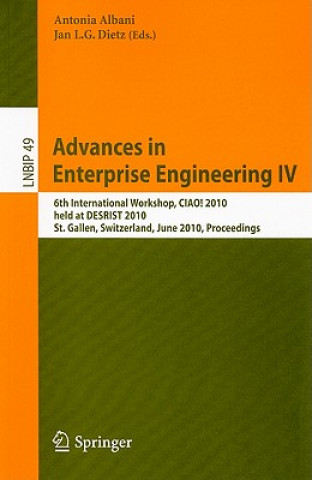 Book Advances in Enterprise Engineering IV Antonia Albani