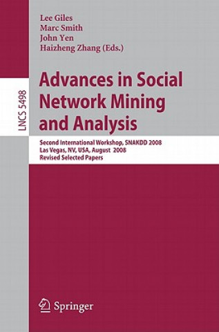 Kniha Advances in Social Network Mining and Analysis C. Lee Giles