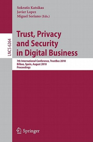 Könyv Trust, Privacy and Security in Digital Business Sokratis Katsikas