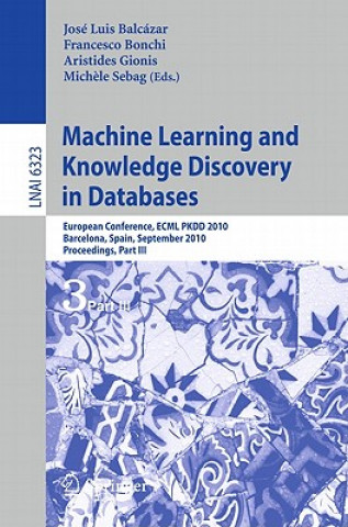 Carte Machine Learning and Knowledge Discovery in Databases José L. Balcázar