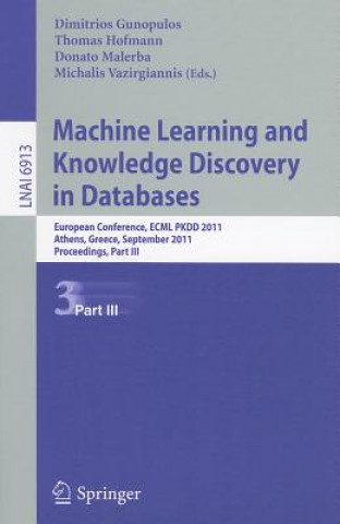 Kniha Machine Learning and Knowledge Discovery in Databases, Part III Dimitrios Gunopulos