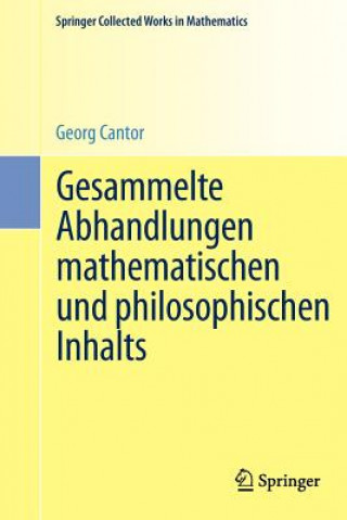 Kniha Gesammelte Abhandlungen Mathematischen Und Philosophischen Inhalts Georg Cantor