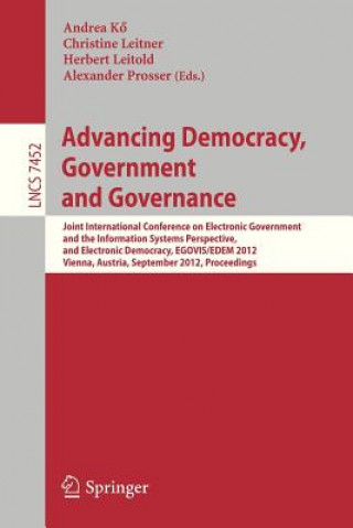 Kniha Advancing Democracy, Government and Governance Andrea Kö