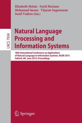 Könyv Natural Language Processing and Information Systems Elisabeth Métais