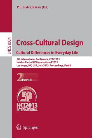 Kniha Cross-Cultural Design. Cultural Differences in Everyday Life P.L.Patrick Rau