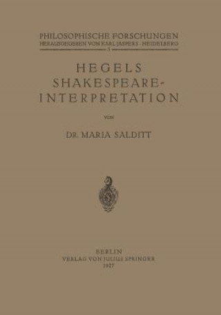 Βιβλίο Hegels Shakespeare- Interpretation Maria Salditt